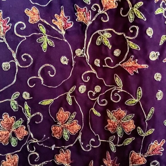 Saachi Purple Metallic Embroidered Kurti NWT - Picture 5 of 6